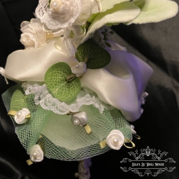 *SOLD* Flower Fairy Doll Puppet OOAK Sculpted Green Forest White Angel Sprite - Picture 5 of 15